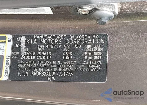 2015 Kia Sportage Lx from USA, damaged, VIN KNDPB3AC9F7721775